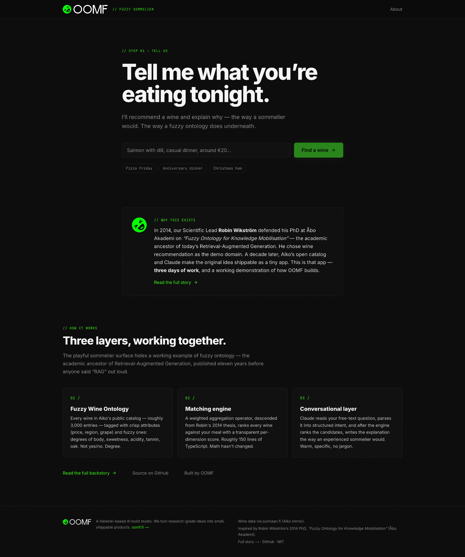 Fuzzy Sommelier — live demo